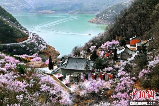 甘肅平?jīng)鍪惺侵袊鴥?yōu)秀旅游城市。圖為平?jīng)鲠轻忌较率锾一ㄊ㈤_。(資料圖) 平?jīng)鍪形麄鞑抗﹫D