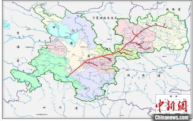 圖為白龍江引水工程規(guī)劃管網圖?！「拭C省水利廳供圖