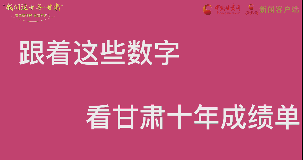 【快閃】前方高能！十年成績單 跟著這些數(shù)字看甘肅