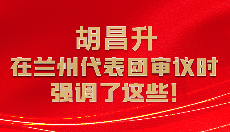 圖解|胡昌升在蘭州代表團(tuán)審議時(shí)強(qiáng)調(diào)了這些！