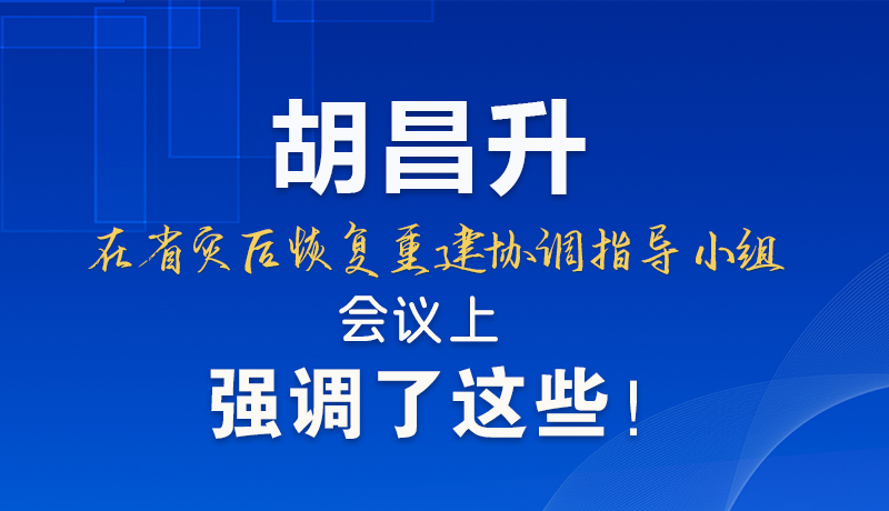 圖解|胡昌升在省災(zāi)后恢復(fù)重建協(xié)調(diào)指導(dǎo)小組會(huì)議上強(qiáng)調(diào)了這些！